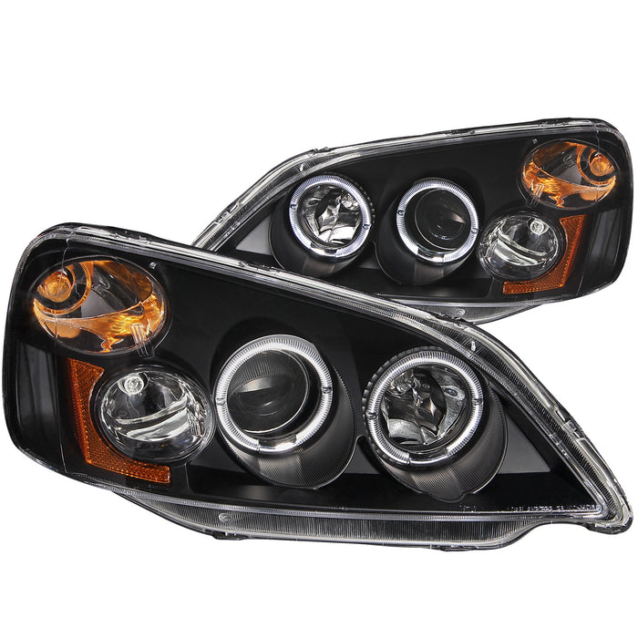 Anzo USA 121055 Projector Headlight Set w/Halo; Clear Lens; Black Housing; Pair; - Truck Part Superstore