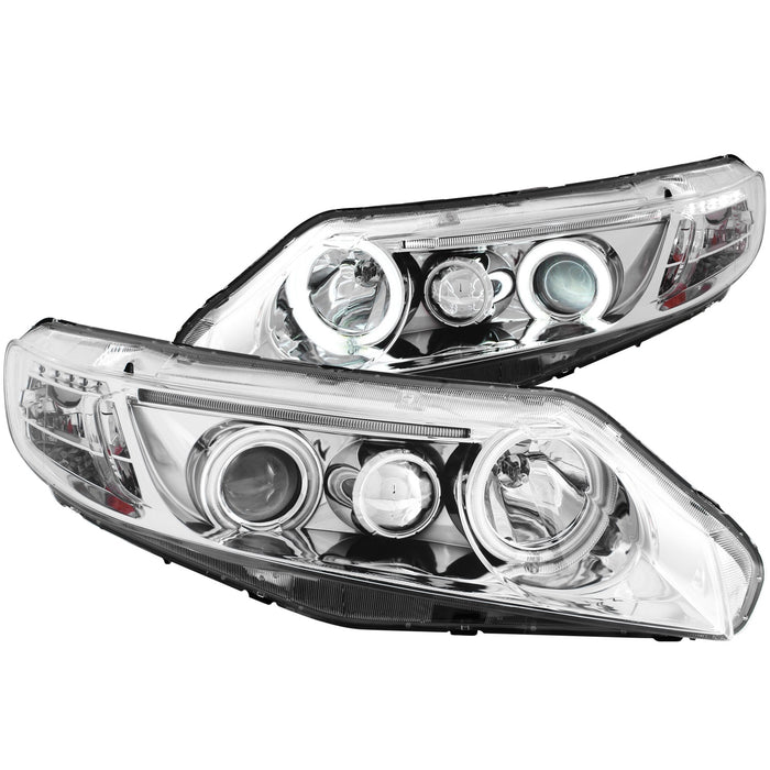 Anzo USA 121061 Projector Headlight Set w/Halo; Clear Lens; Chrome Housing; Pair; CCFL; - Truck Part Superstore