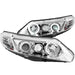 Anzo USA 121061 Projector Headlight Set w/Halo; Clear Lens; Chrome Housing; Pair; CCFL; - Truck Part Superstore