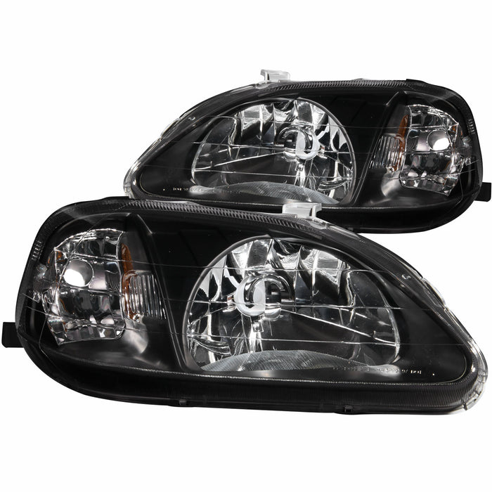 Anzo USA 121070 Crystal Headlight Set; Clear Lens; Black Housing; Pair; - Truck Part Superstore