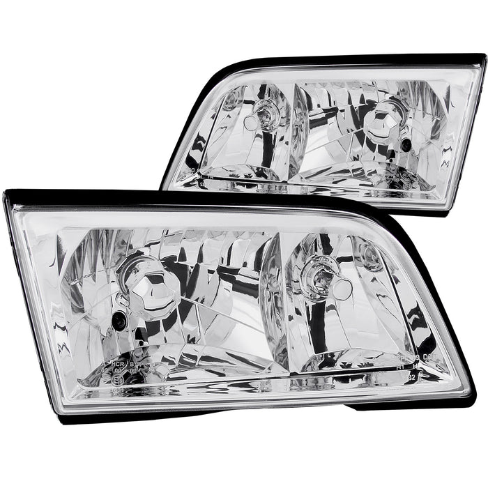Anzo USA 121081 Crystal Headlight Set; Clear Lens; Chrome Housing; - Truck Part Superstore