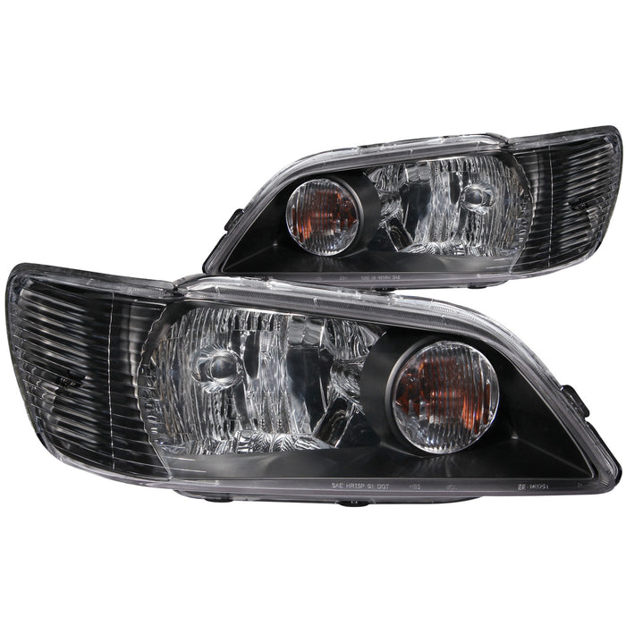 Anzo USA 121101 Crystal Headlight Set; Clear Lens; Black Housing; Pair; - Truck Part Superstore