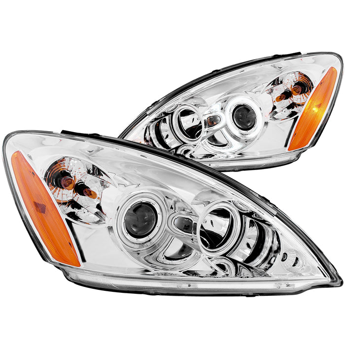 Anzo USA 121103 Projector Headlight Set w/Halo; Clear Lens; Chrome Housing; Pair; CCFL; - Truck Part Superstore