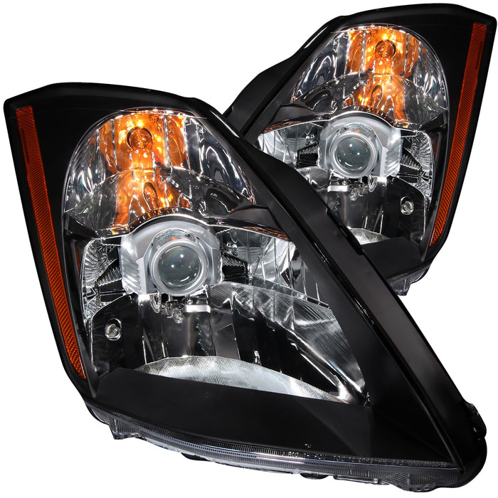 Anzo USA 121108 Crystal Headlight Set; Clear Lens; Black Housing; Pair; - Truck Part Superstore