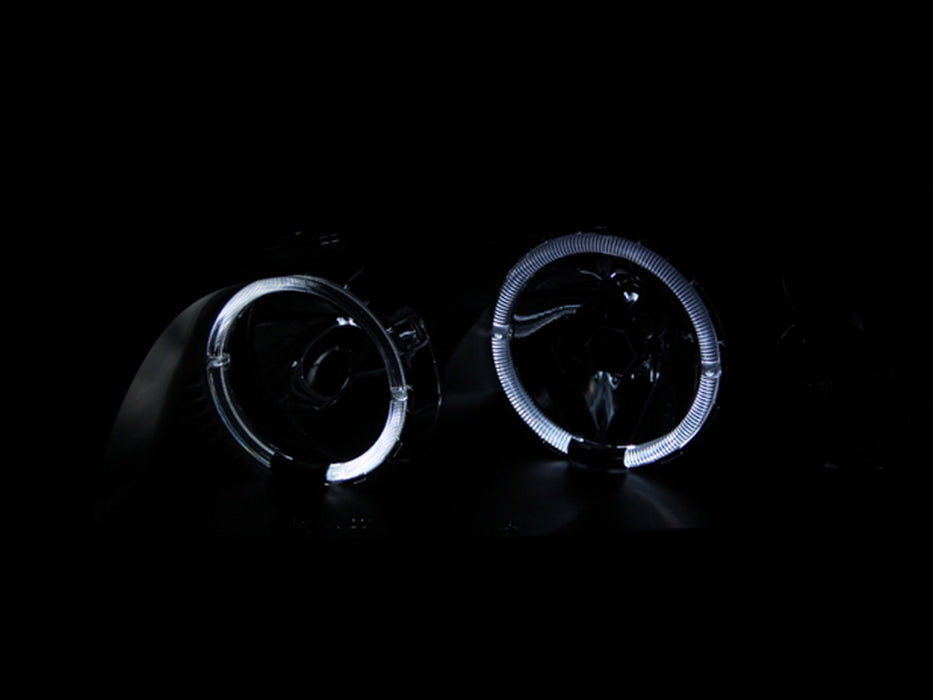 Anzo USA 121113 Crystal Headlight Set w/Halo; Clear Lens; Black Housing; Pair; - Truck Part Superstore