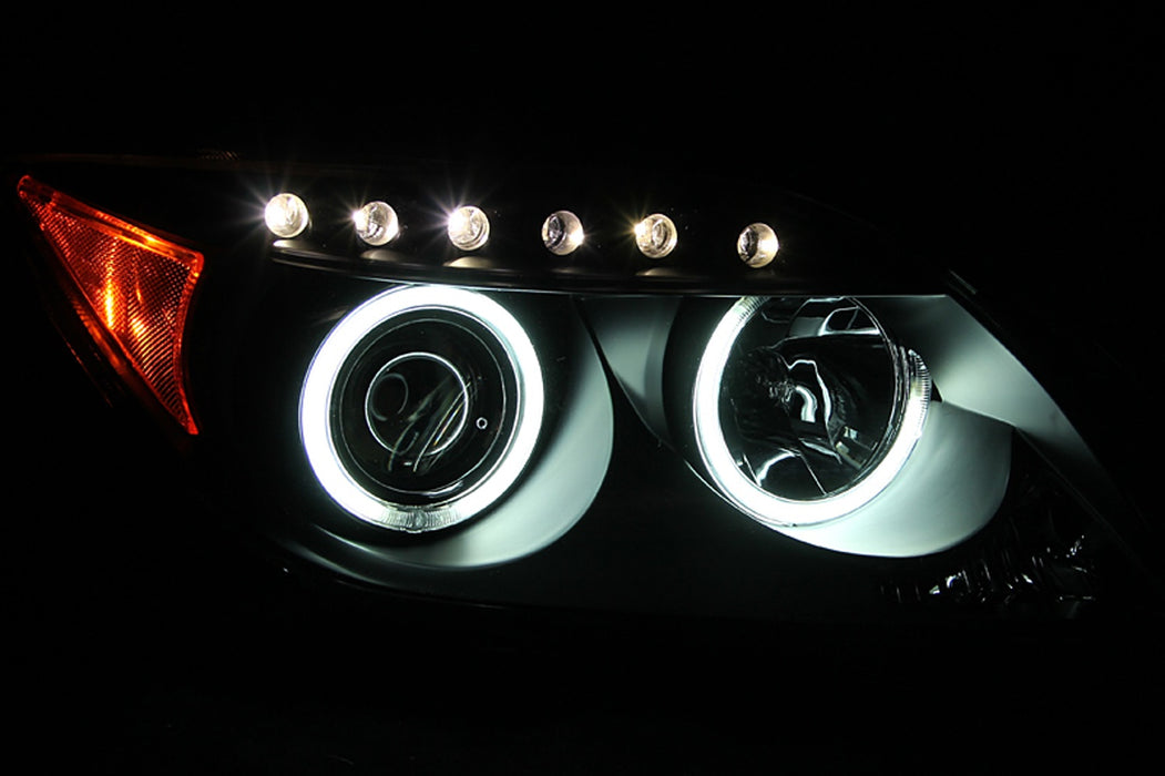 Anzo USA 121119 Projector Headlight Set w/Halo; Clear Lens; Black Housing; Pair; CCFL; - Truck Part Superstore
