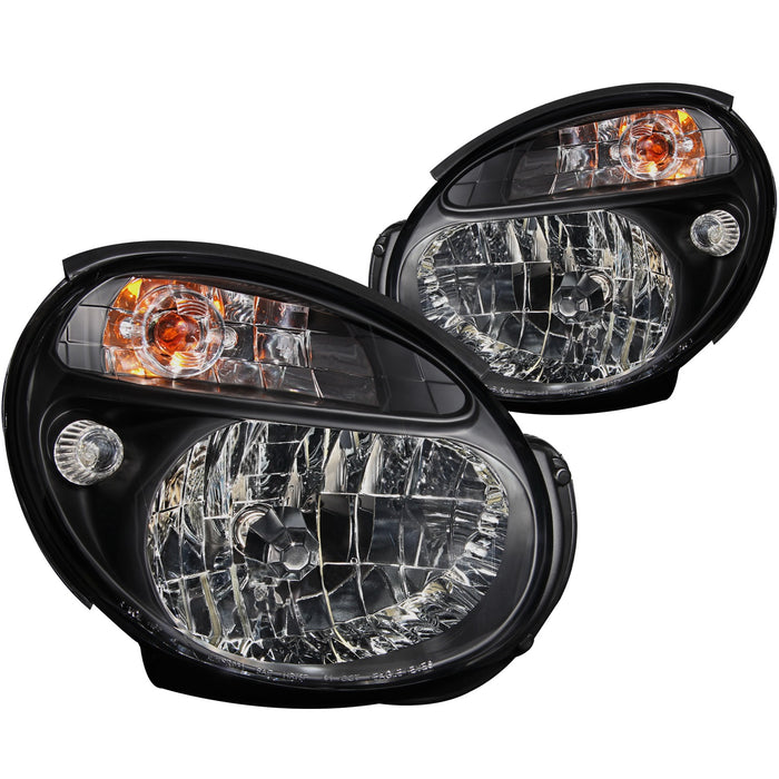 Anzo USA 121121 Crystal Headlight Set; Clear Lens; Black Housing; Pair; - Truck Part Superstore