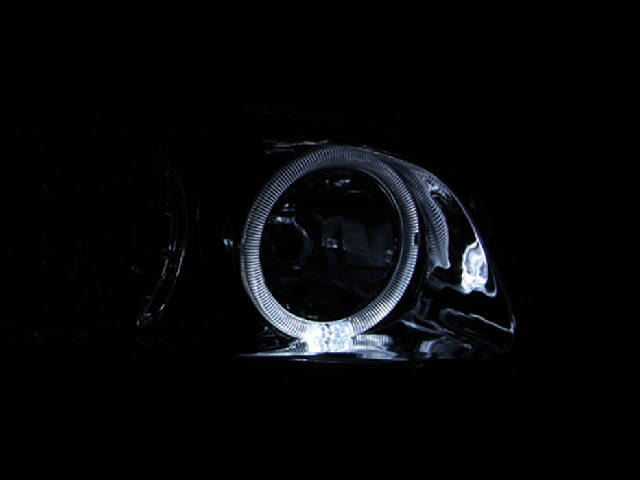 Anzo USA 121124 Crystal Headlight Set w/Halo; Clear Lens; Chrome Housing; Pair; - Truck Part Superstore