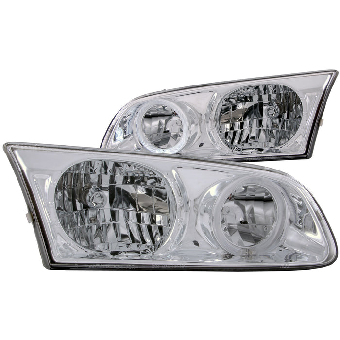 Anzo USA 121124 Crystal Headlight Set w/Halo; Clear Lens; Chrome Housing; Pair; - Truck Part Superstore