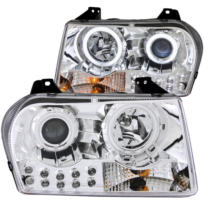 Anzo USA 121136 Projector Headlight Set w/Halo; Clear Lens; Chrome Housing; Pair; - Truck Part Superstore