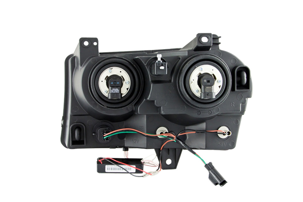 Anzo USA 121138 Crystal Headlight Set w/Halo; Clear Lens; Black Housing; Pair; CCFL; - Truck Part Superstore