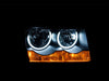 Anzo USA 121138 Crystal Headlight Set w/Halo; Clear Lens; Black Housing; Pair; CCFL; - Truck Part Superstore
