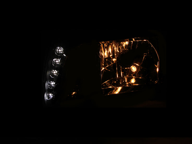 Anzo USA 121157 Crystal Headlight Set; Clear Lens; Chrome Housing; Pair; - Truck Part Superstore
