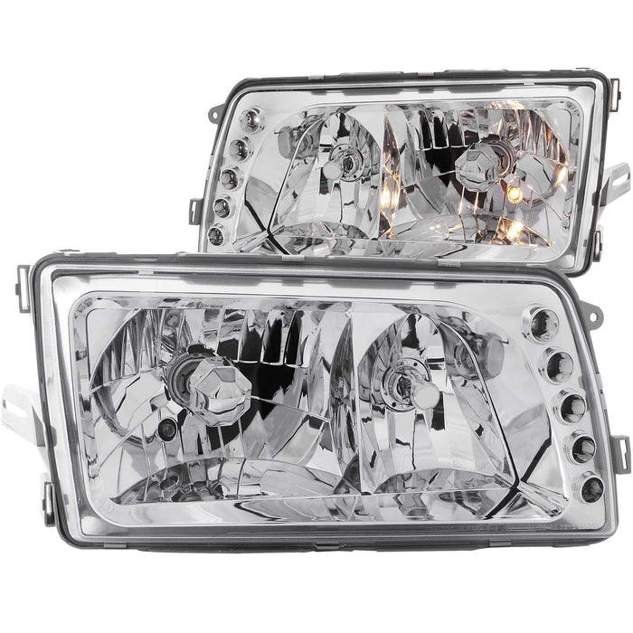 Anzo USA 121157 Crystal Headlight Set; Clear Lens; Chrome Housing; Pair; - Truck Part Superstore