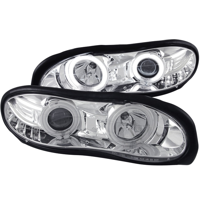 Anzo USA 121159 Projector Headlight Set w/Halo; Clear Lens; Chrome Housing; Pair; CCFL; - Truck Part Superstore