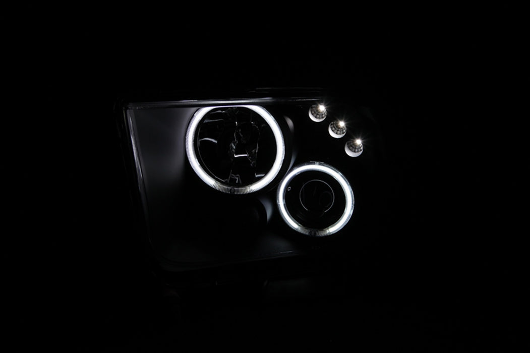 Anzo USA 121162 Projector Headlight Set w/Halo; Clear Lens; Chrome Housing; Pair; CCFL; - Truck Part Superstore