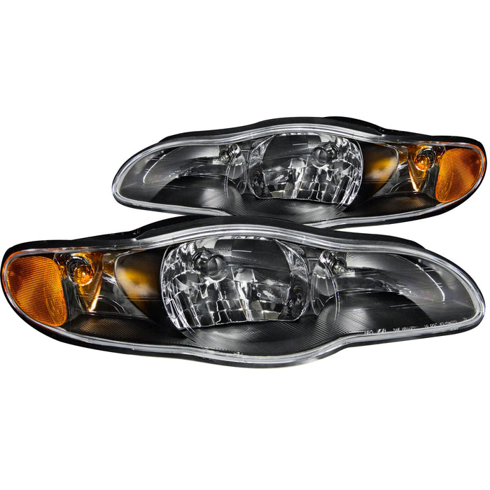 Anzo USA 121165 Crystal Headlight Set; Clear Lens; Black Housing; Pair; - Truck Part Superstore