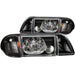 Anzo USA 121192 Crystal Headlight Set; Clear Lens; Black Housing; Pair; w/Corner Lights; - Truck Part Superstore