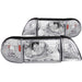Anzo USA 121195 Crystal Headlight Set; Clear Lens; Chrome Housing; Pair; w/Corner Lights; - Truck Part Superstore