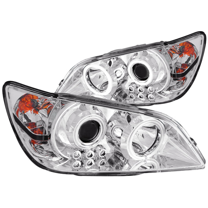 ANZO USA 121200 Projector Headlight Set w/Halo; Clear Lens; Chrome Housing; Pair; - Truck Part Superstore