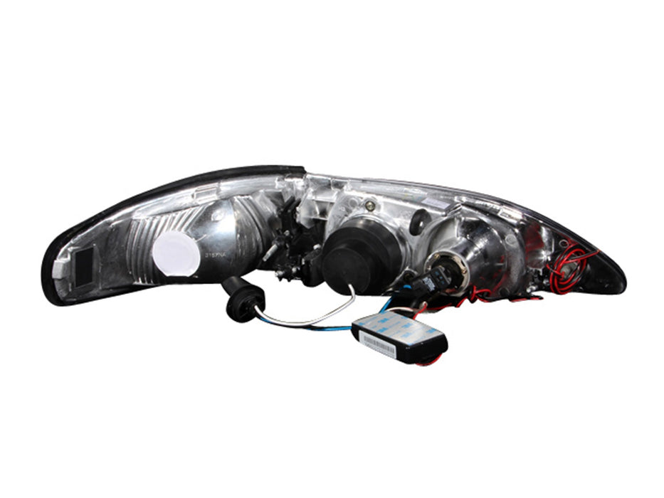 ANZO USA 121204 Projector Headlight Set w/Halo; Clear Lens; Black Housing; Pair; CCFL; 1 pc.; - Truck Part Superstore