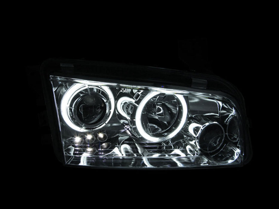 Anzo USA 121217 Projector Headlight Set w/Halo; Clear Lens; Chrome Housing; Pair; CCFL; - Truck Part Superstore