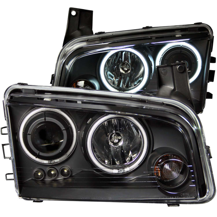 Anzo USA 121218 Projector Headlight Set w/Halo; Clear Lens; Black Housing; Pair; CCFL; - Truck Part Superstore