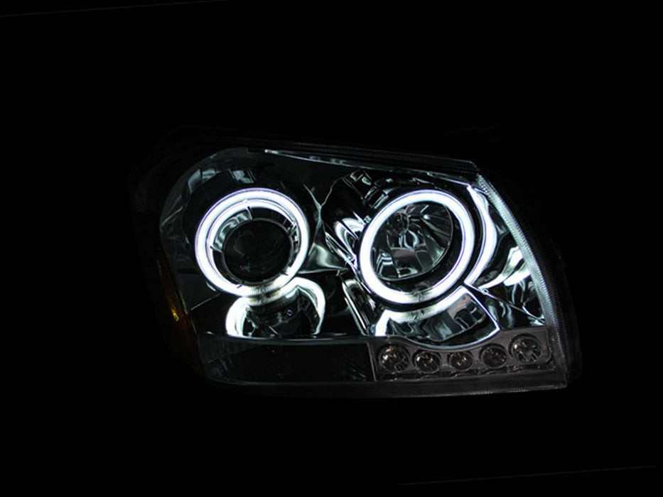 Anzo USA 121219 Projector Headlight Set w/Halo; Clear Lens; Chrome Housing; Pair; - Truck Part Superstore