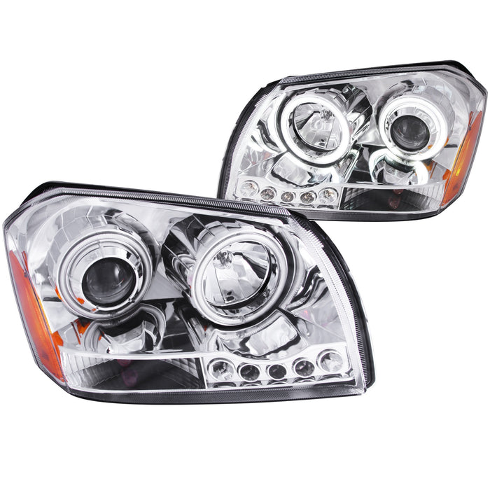 Anzo USA 121219 Projector Headlight Set w/Halo; Clear Lens; Chrome Housing; Pair; - Truck Part Superstore