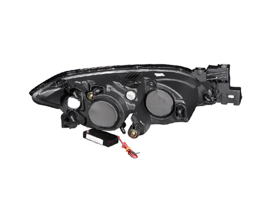 Anzo USA 121228 Projector Headlight Set w/Halo; Clear Lens; Black Housing; Pair; CCFL; - Truck Part Superstore