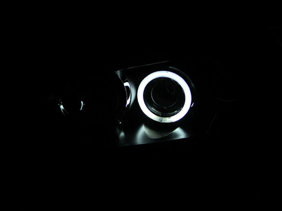 Anzo USA 121228 Projector Headlight Set w/Halo; Clear Lens; Black Housing; Pair; CCFL; - Truck Part Superstore