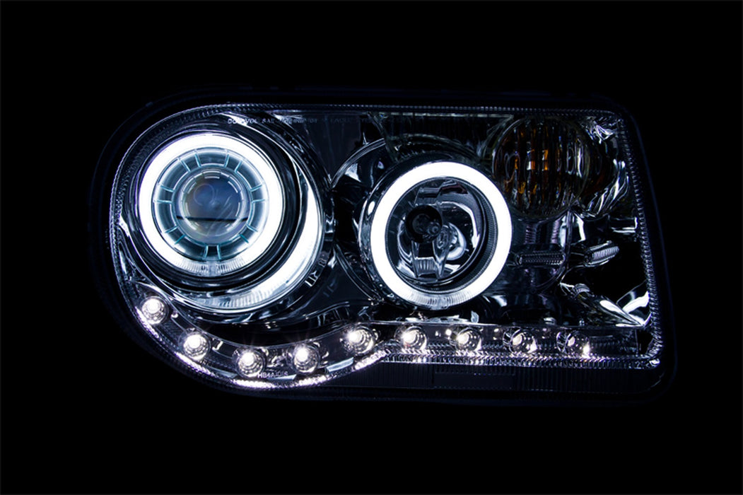 Anzo USA 121250 Projector Headlight Set w/Halo; Clear Lens; Chrome Housing; G2; Pair; CCFL; - Truck Part Superstore