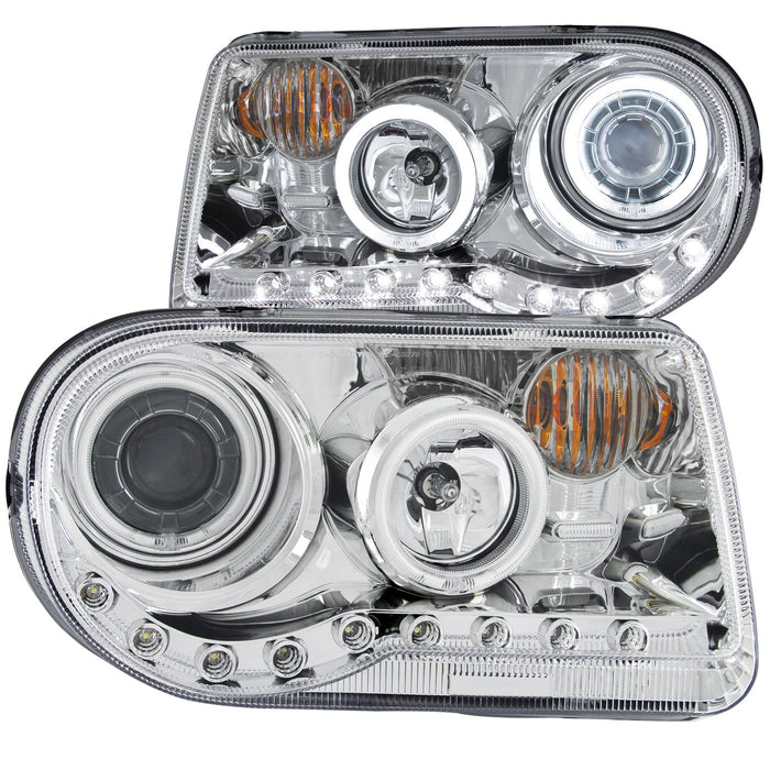 Anzo USA 121250 Projector Headlight Set w/Halo; Clear Lens; Chrome Housing; G2; Pair; CCFL; - Truck Part Superstore