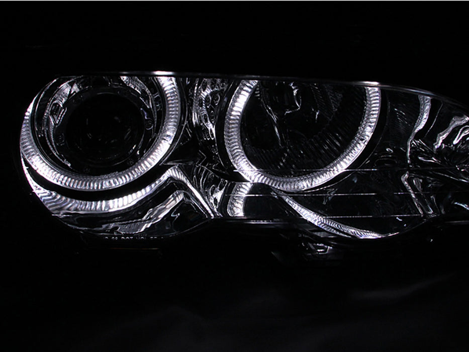 Anzo USA 121268 Projector Headlight Set w/Halo; Clear Lens; Chrome Housing; Pair; - Truck Part Superstore