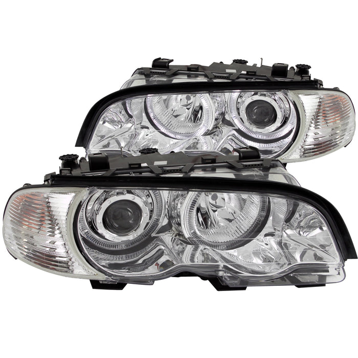 Anzo USA 121268 Projector Headlight Set w/Halo; Clear Lens; Chrome Housing; Pair; - Truck Part Superstore