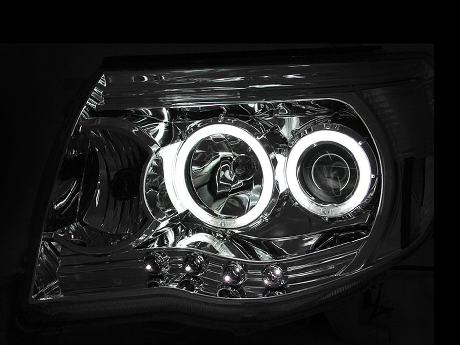 Anzo USA 121281 Projector Headlight Set w/Halo; Clear Lens; Chrome Housing; Pair; - Truck Part Superstore