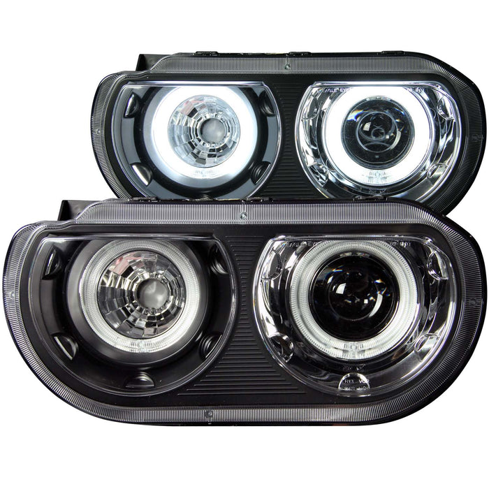 Anzo USA 121306 Projector Headlight Set w/Halo; Clear Lens; Black Housing; Pair; CCFL; - Truck Part Superstore
