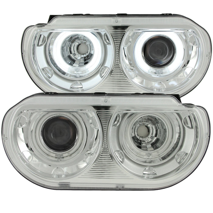 Anzo USA 121307 Projector Headlight Set w/Halo; Clear Lens; Chrome Housing; Pair; CCFL; - Truck Part Superstore