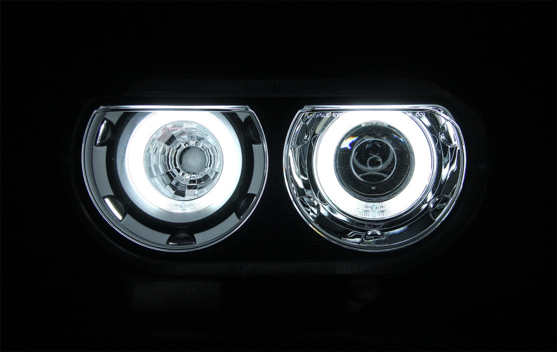 Anzo USA 121308 Projector Headlight Set w/Halo; Clear Lens; Black Housing; Pair; CCFL; - Truck Part Superstore