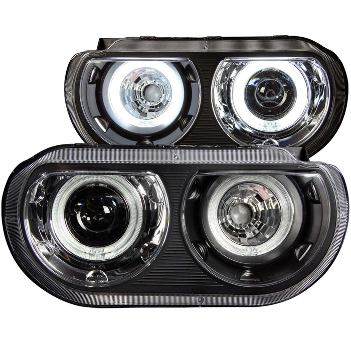 Anzo USA 121308 Projector Headlight Set w/Halo; Clear Lens; Black Housing; Pair; CCFL; - Truck Part Superstore
