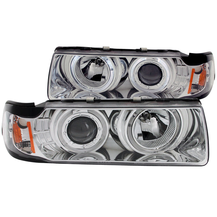 Anzo USA 121326 Projector Headlight Set w/Halo; Clear Lens; Chrome Housing; G2; Pair; 1 pc.; - Truck Part Superstore