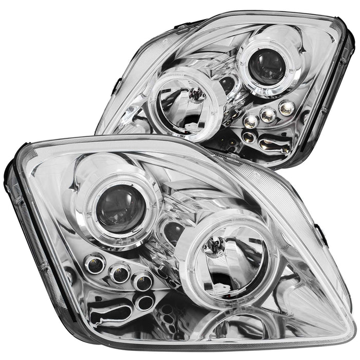 Anzo USA 121342 Projector Headlight Set w/Halo; Clear Lens; Chrome Housing; Pair; w/1 pc. LED; - Truck Part Superstore
