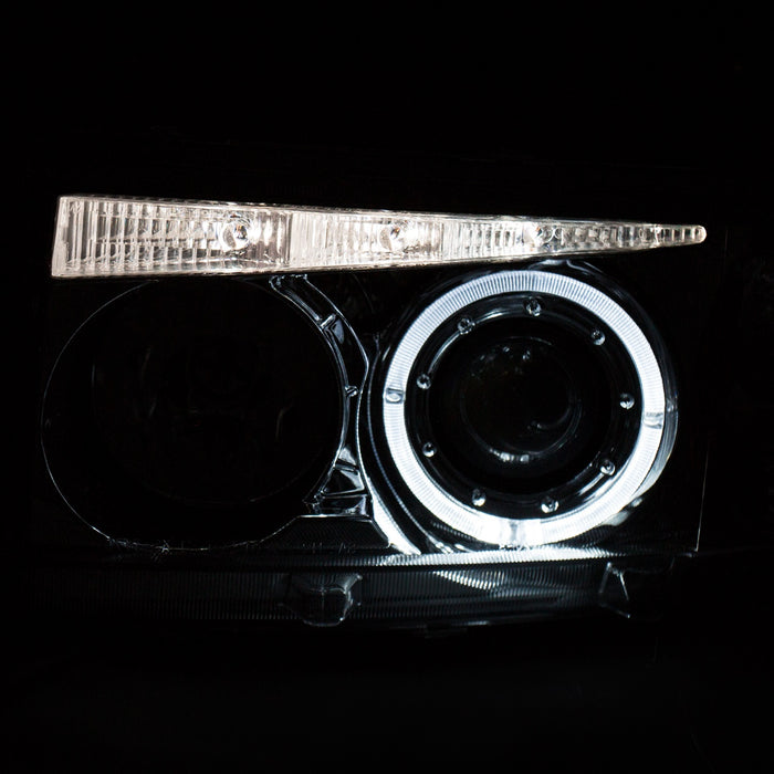 Anzo USA 121348 Projector Headlight Set w/Halo; Clear Lens; Chrome Housing; G2; Pair; - Truck Part Superstore