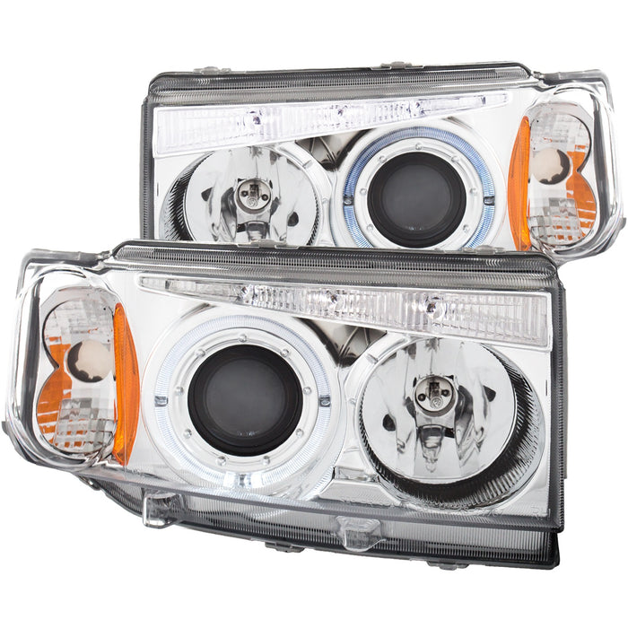 Anzo USA 121348 Projector Headlight Set w/Halo; Clear Lens; Chrome Housing; G2; Pair; - Truck Part Superstore