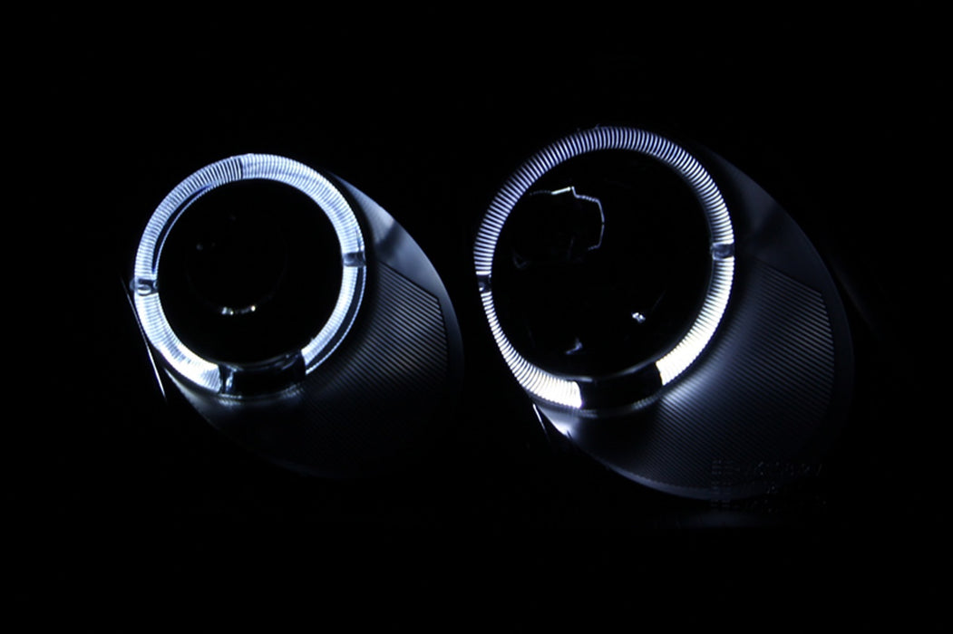 Anzo USA 121357 Projector Headlight Set w/Halo; Clear Lens; Black Housing; Pair; - Truck Part Superstore