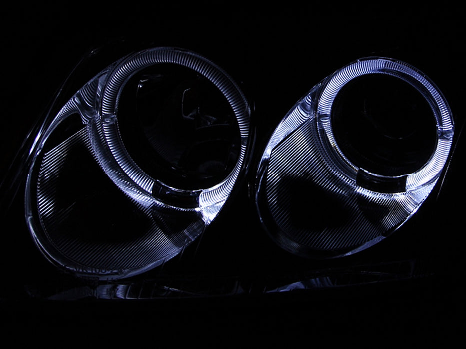 Anzo USA 121358 Projector Headlight Set w/Halo; Clear Lens; Chrome Housing; Pair; - Truck Part Superstore