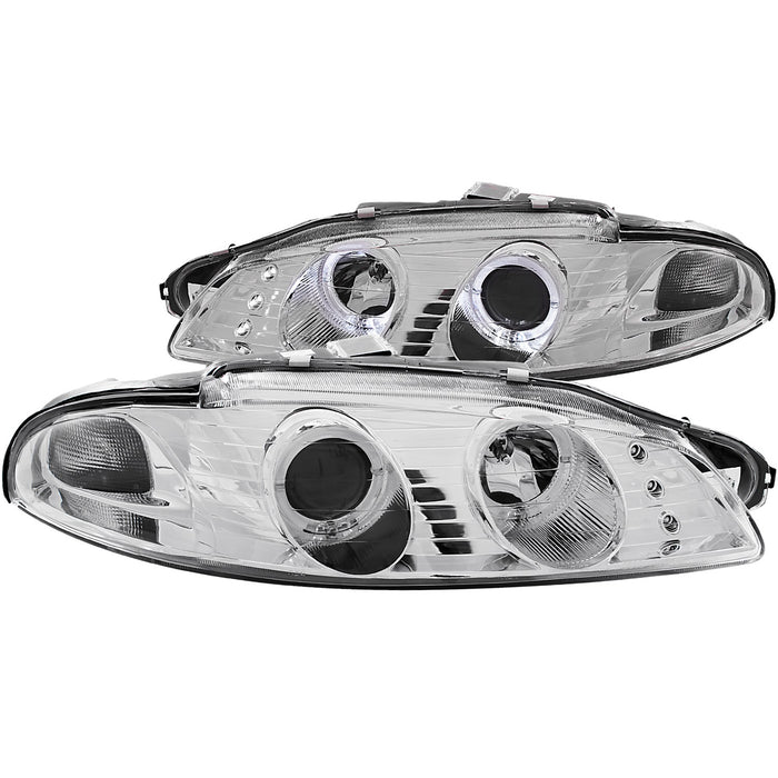 ANZO USA 121366 Projector Headlight Set w/2 Halos; Clear Lens; Chrome Housing; G2; Pair; - Truck Part Superstore