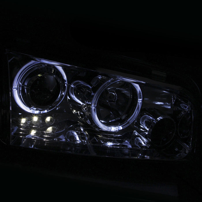 Anzo USA 121382 Projector Headlight Set w/Halo; Clear Lens; Chrome Housing; Pair; - Truck Part Superstore