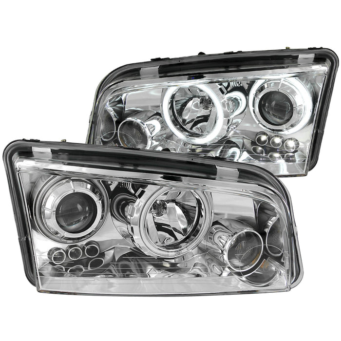 Anzo USA 121382 Projector Headlight Set w/Halo; Clear Lens; Chrome Housing; Pair; - Truck Part Superstore