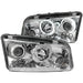 Anzo USA 121382 Projector Headlight Set w/Halo; Clear Lens; Chrome Housing; Pair; - Truck Part Superstore
